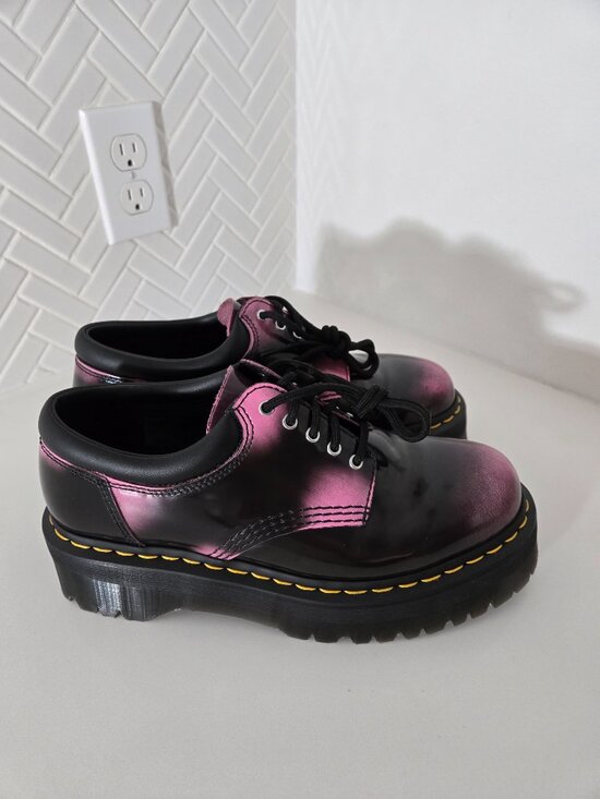 Dr. Martens Shoes - Dr Martens 8053 Quad Black&Pink Arcadia UK7 US Women's 9 Platform Padded Collar